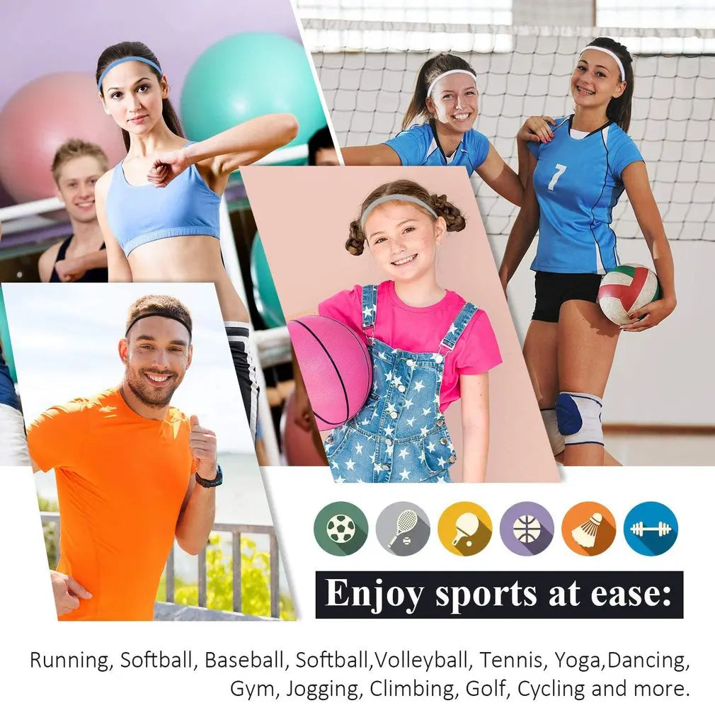 3 peças de faixas de cabelo esportivas antiderrapantes para corrida, elásticas e respiráveis ​​para ioga, faixas de cabelo para mulheres e homens, guia de suor para fitness