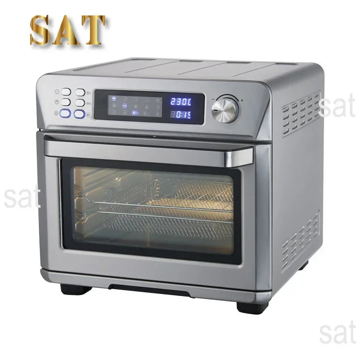 %a Tela digital de 24L, aquecedor de fritadeira elétrica multifuncional, fritadeira de ar personalizada preta e prateada de grande capacidade
