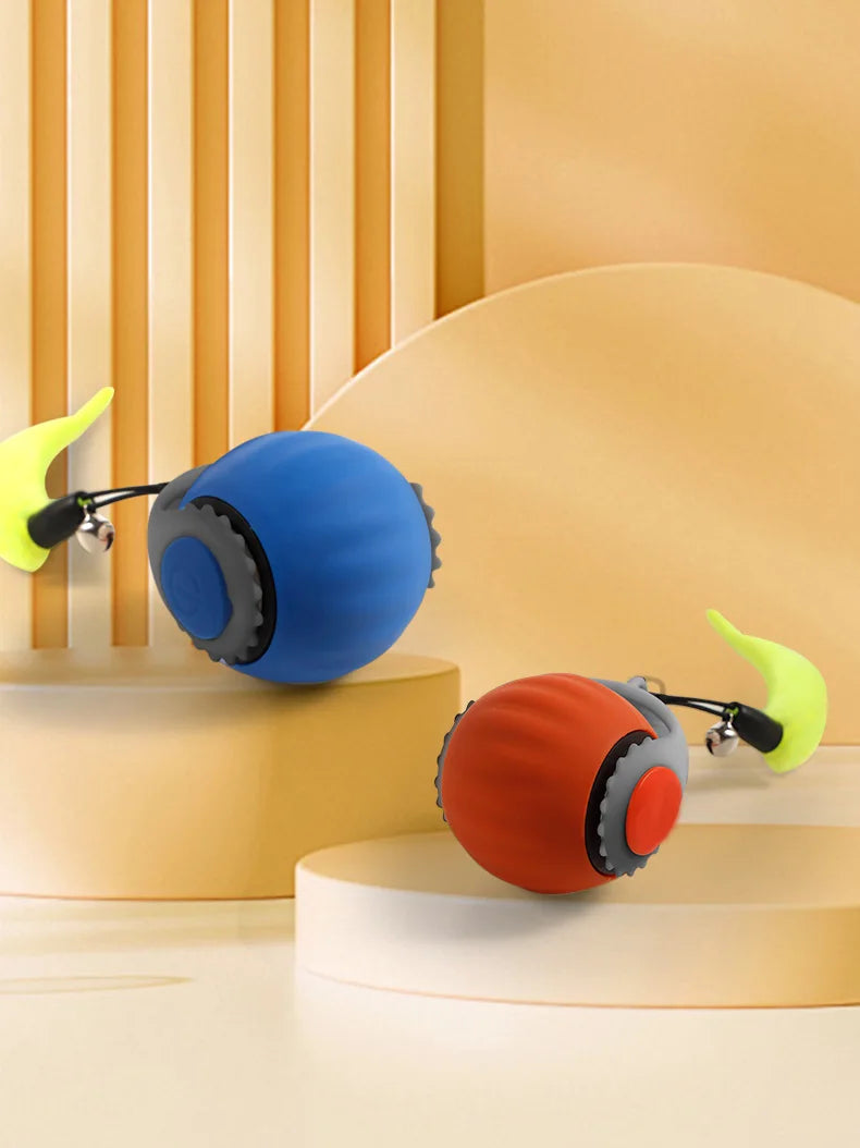 Bola de brinquedo interativa para gatos, bola rolante automática, rabo falso, brinquedo elétrico inteligente recarregável para animais de estimação, treinamento para cães e gatos, imitação de rato