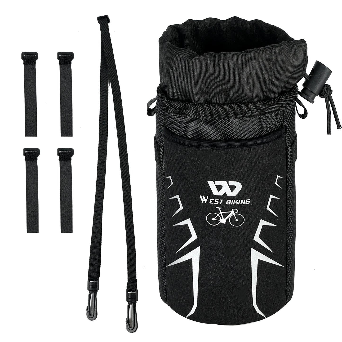 WEST BIKING Suporte para Garrafa de Bicicleta Ciclismo Garrafa de Água Bolsa Refletiva Chaleira MTB Bicicleta de Estrada Bolsa de Guidão Acessórios