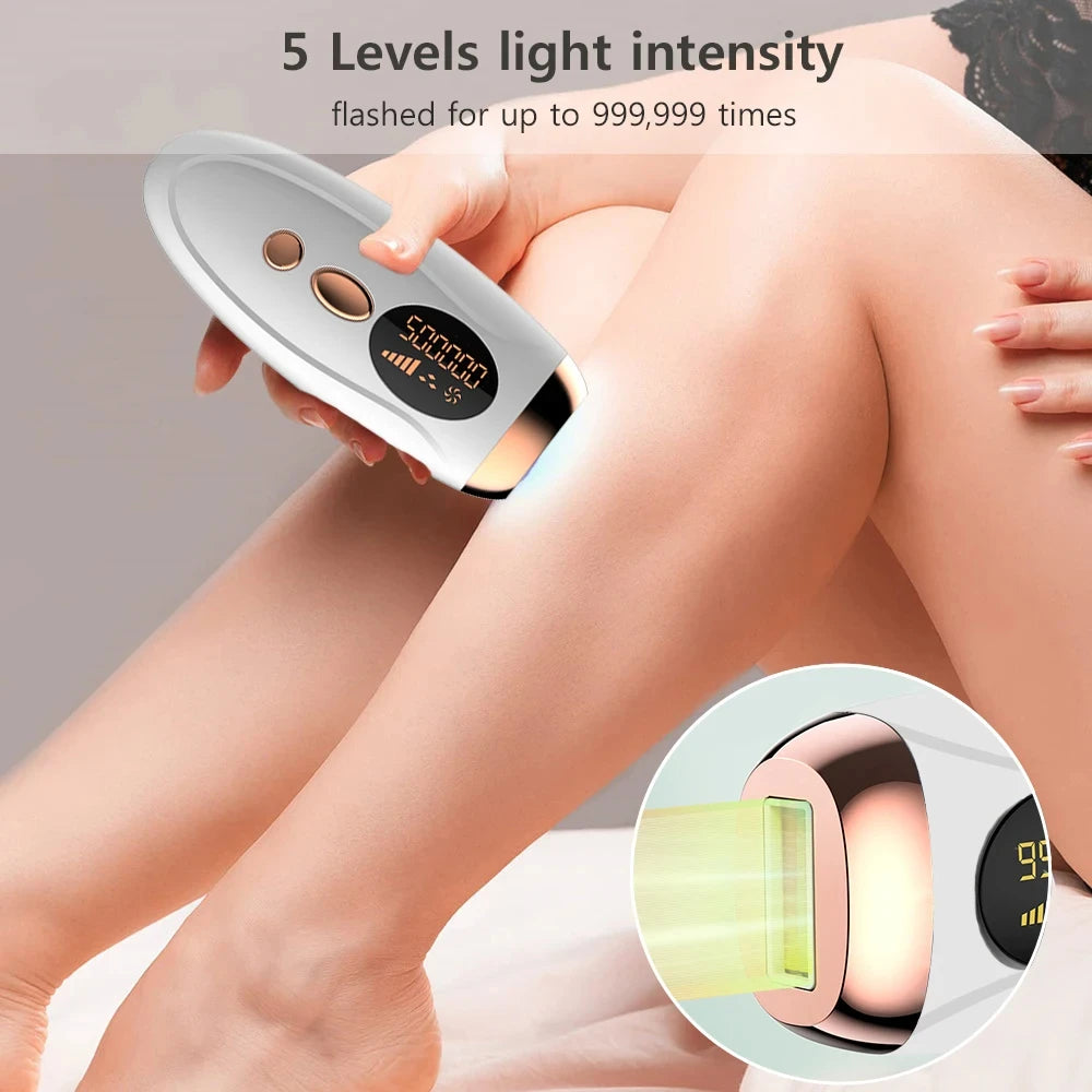 Sistema de depilação IPL para mulheres 990000 flashes Dispositivo depilador a laser permanente indolor para corpo, biquíni e removedor de pelos faciais em