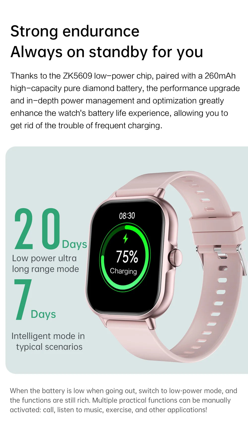 Relógio inteligente 2025 2.01'' Bluetooth com chamada, reprodução de música, relógio fitness esportivo à prova d'água para homens e mulheres, iPhone e Android