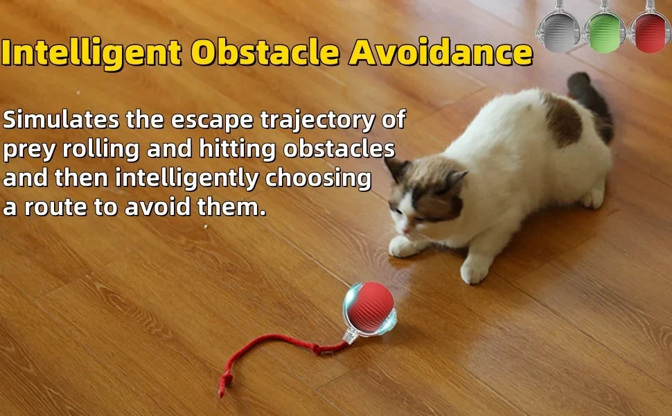 Bola interativa automática recarregável para gatos 2025, com sensor de movimento inteligente sem fio e cauda falsa, brinquedo para gatos domésticos, acessórios para animais de estimação