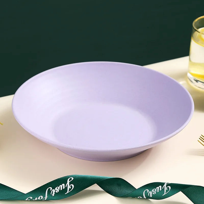 Tigela de sopa de palha de trigo, utensílios de mesa de plástico para micro-ondas, tigelas de salada de frutas, pratos de macarrão para cereais, pratos de jantar, utensílios de cozinha
