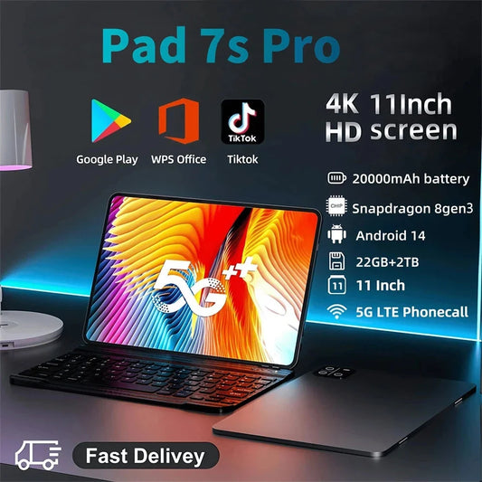 2025 novo original pad 7s pro tablet pc10.1 snapdragon 8 gen2 android14 pulgadas mi tab 22gb + 2tb duplo sim 5g wifi gps tabletas