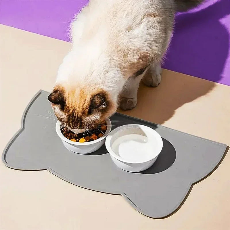 Silicone Pet Food Mat Easy To Clean Cat Dog Food Mat Pet Supplies Waterproof Spill-Proof Food-Grade Bowl Mat BPA Free Large Size