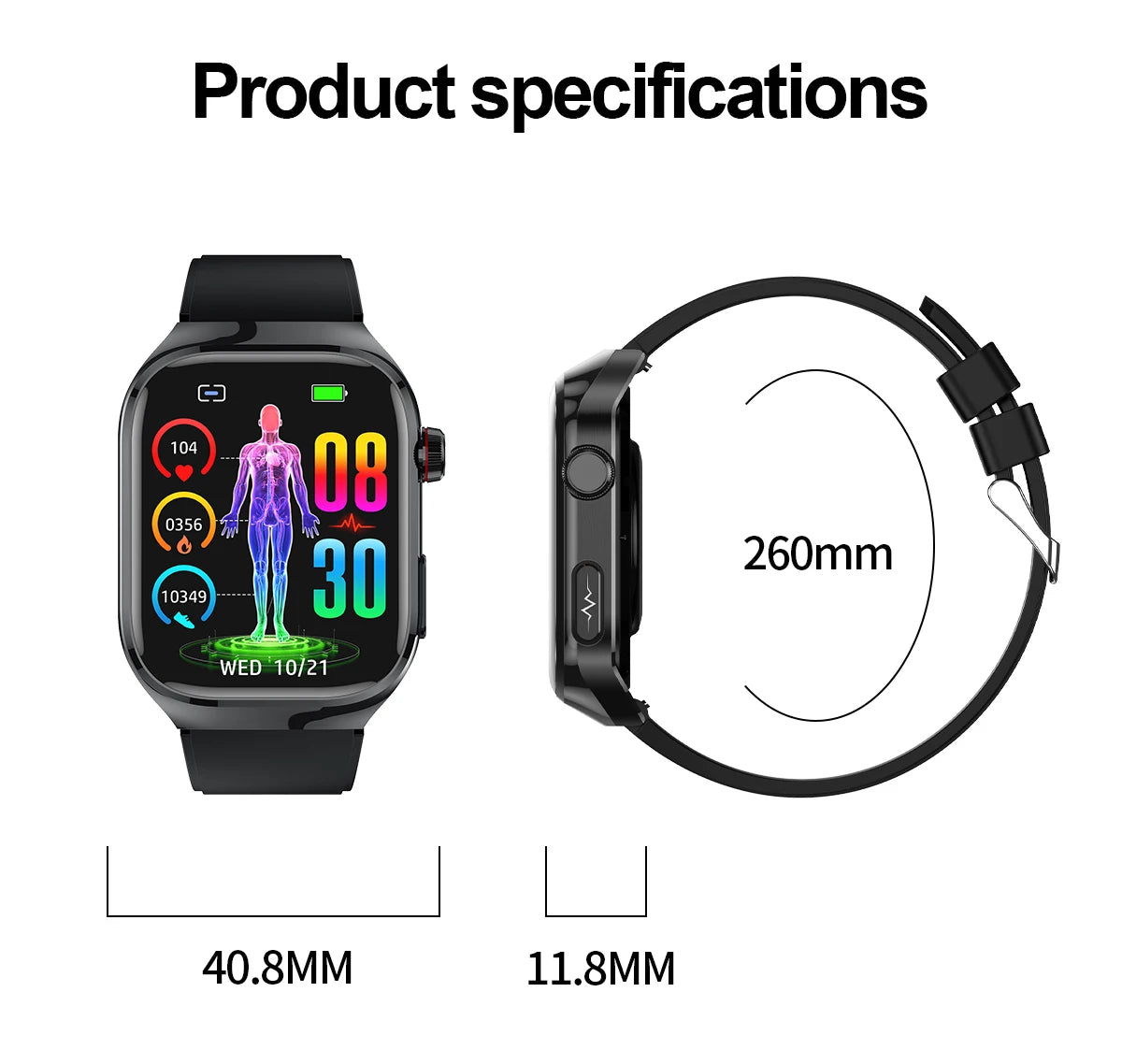 Novo 2025 para Huawei Três altas pressão arterial Smartwatch ECG Ácido Úrico Frequência Cardíaca Relógio Análise Corporal Monitoramento de Saúde Relógios