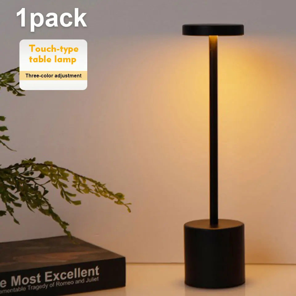 Abajur de mesa USB recarregável sem fio, abajur com luz noturna sensível ao toque, decoração para casa, abajur retrô portátil para quarto