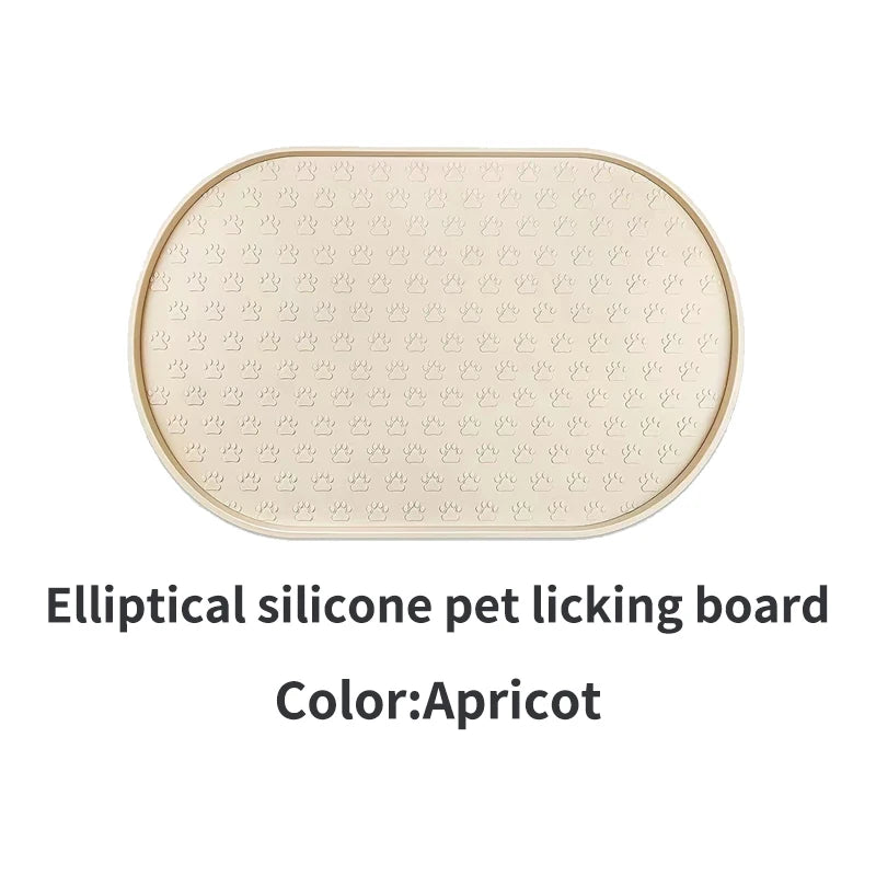 Tapetes para refeições de animais de estimação disponíveis em 6 cores, tapetes para alimentação de cães, tapetes para alimentação de cães de estimação, material de silicone, formato oval, fácil de limpar