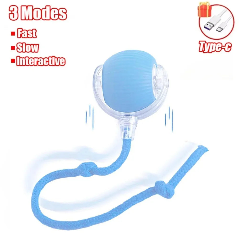 Novo brinquedo interativo para gatos, bola rolante automática, rabo falso, brinquedo elétrico inteligente recarregável para animais de estimação, treinamento para cães e gatos, imitação de rato