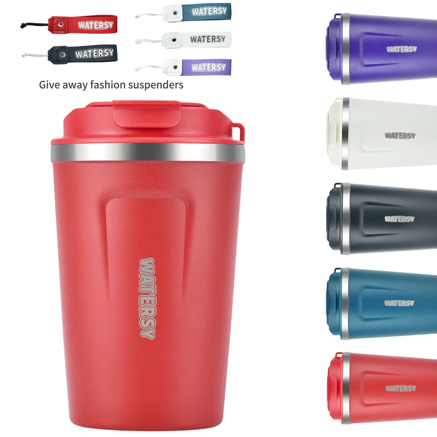 Caneca térmica de aço inoxidável 380ml para café, parede dupla, com isolamento a vácuo, para escritório, casa, viagem, carro, caneca