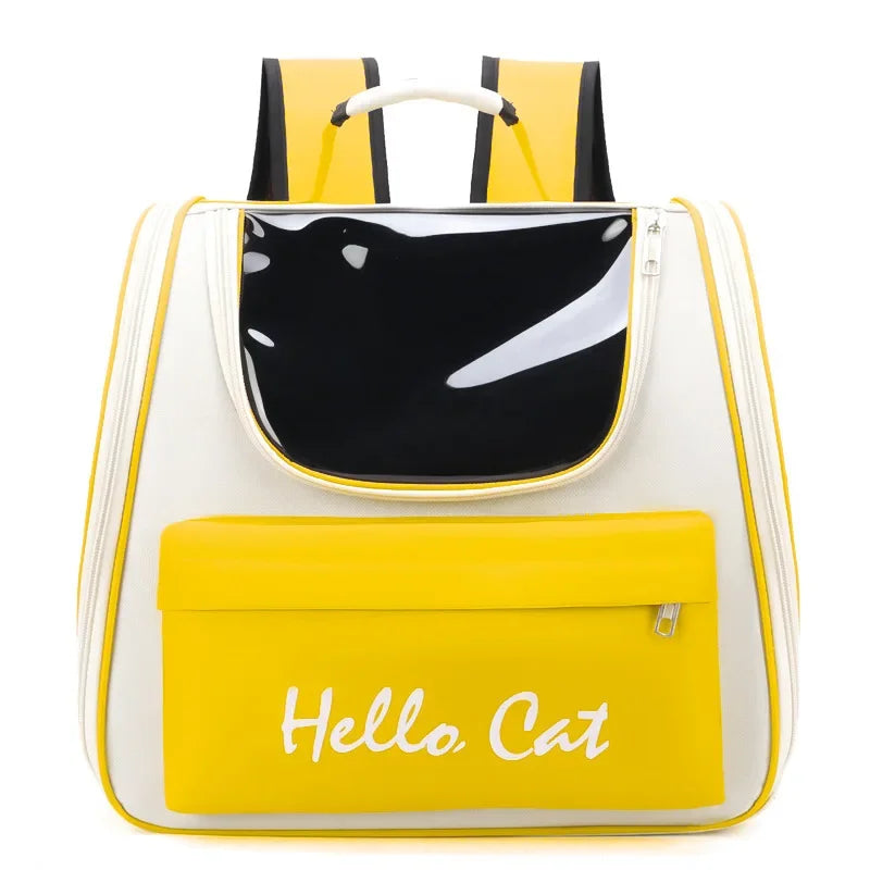 Mochila de transporte para gatos, bolsa de transporte à prova de vento para cães pequenos, bolsa de transporte para gatos, mochila de transporte com almofada
