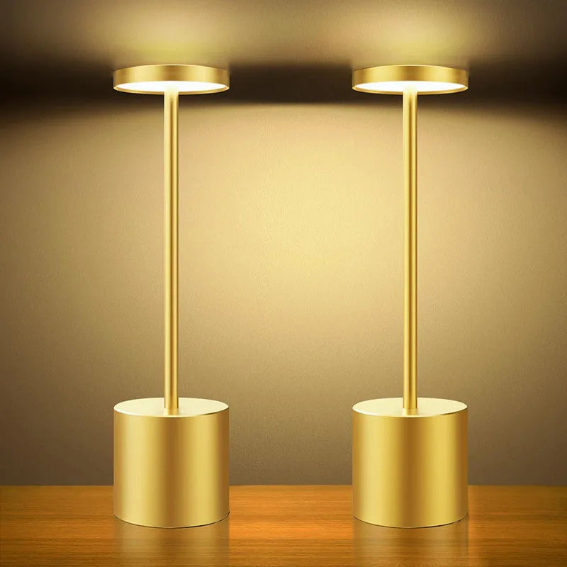 1/2 peças abajur de mesa em formato de I abajur de mesa de bar abajur de mesa de cabeceira retrô abajur de mesa LED recarregável com sensor de toque 3 cores