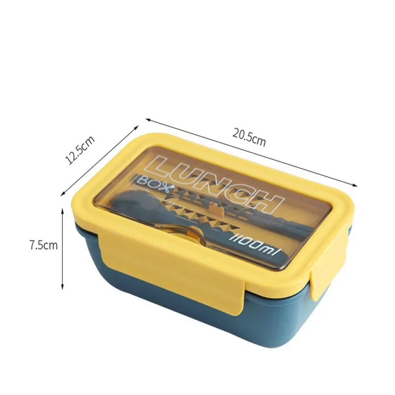 New Microwave  Lunch containers Box with Compartments  Bento Box Japanese Style Leakproof Food Container for Kids with Tableware