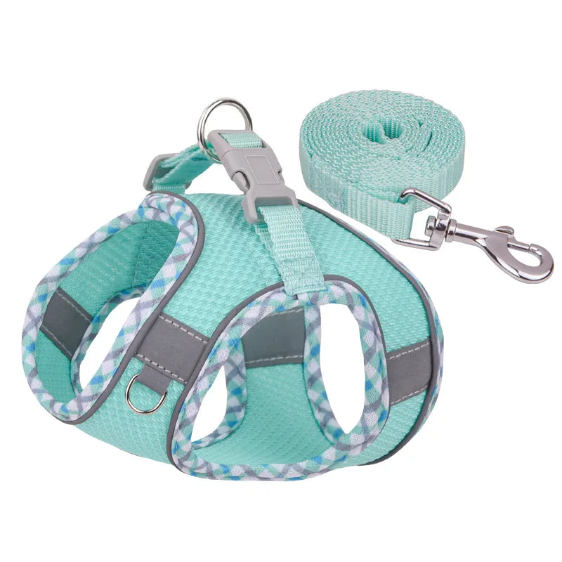 Outdoor Walking Pincher Dog Harness and Leash Set for Small Medium Dogs Chihuahua mascotas Vest Harnesses Pomerian Accessories
