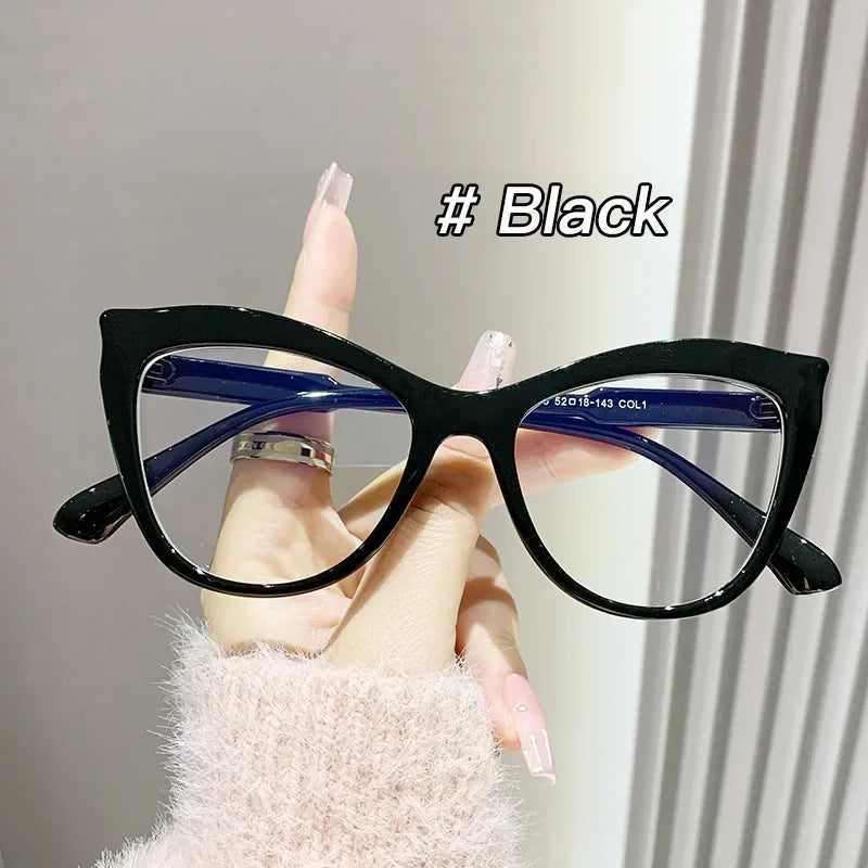2024 Nova Armação de Óculos de Grau Cat Eye Feminino Moda Gradiente Cor Armação de Óculos Anti Luz Azul Óculos de Computador Presentes