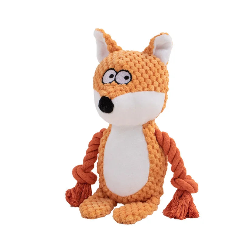 Brinquedo de pelúcia para cachorro, brinquedo de mastigar com articulação pequena crua, indestrutível, resistente a mordidas, som de guincho para filhotes, chocalho para brinquedos de estimação