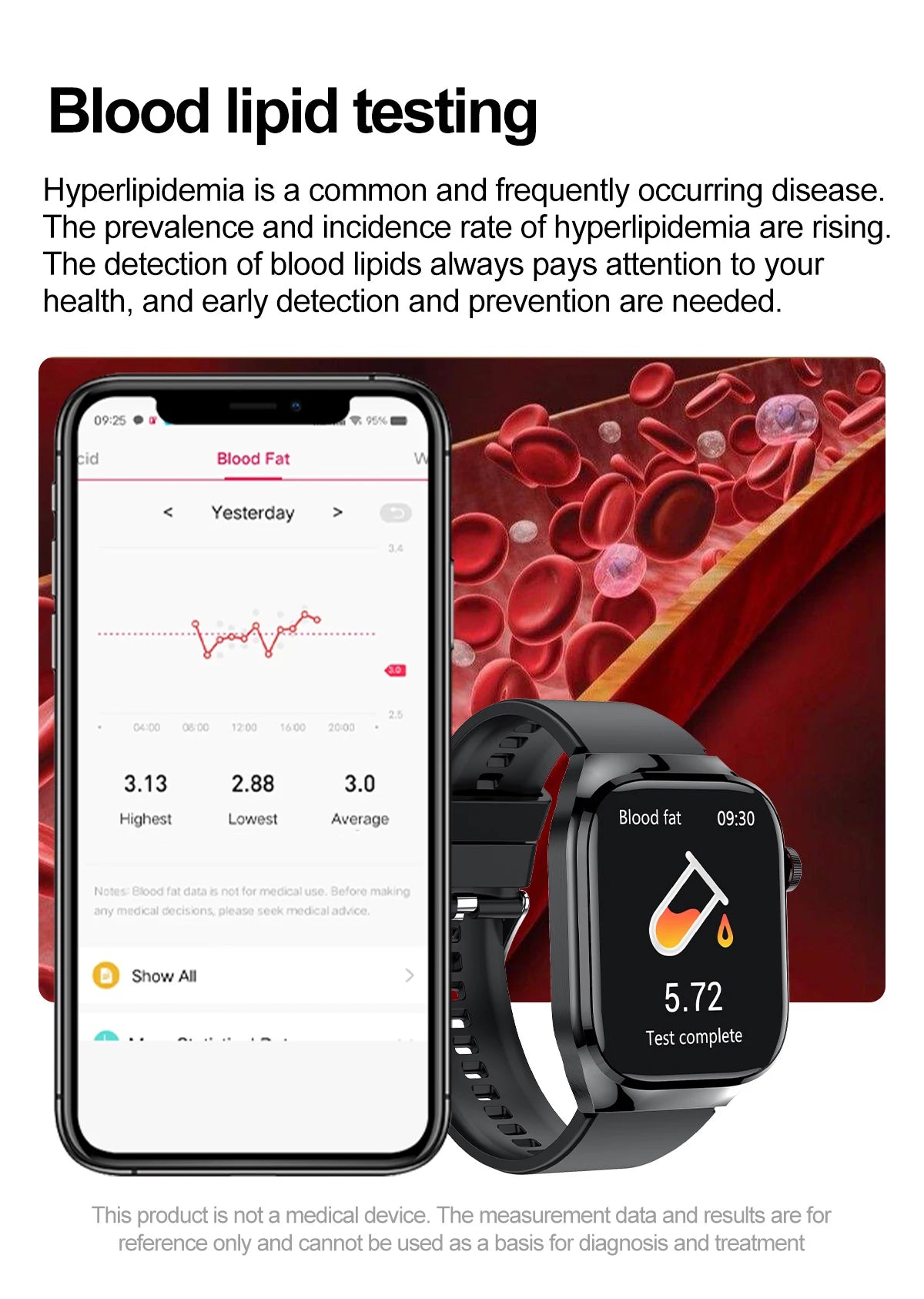 Novo 2025 para Huawei Três altas pressão arterial Smartwatch ECG Ácido Úrico Frequência Cardíaca Relógio Análise Corporal Monitoramento de Saúde Relógios