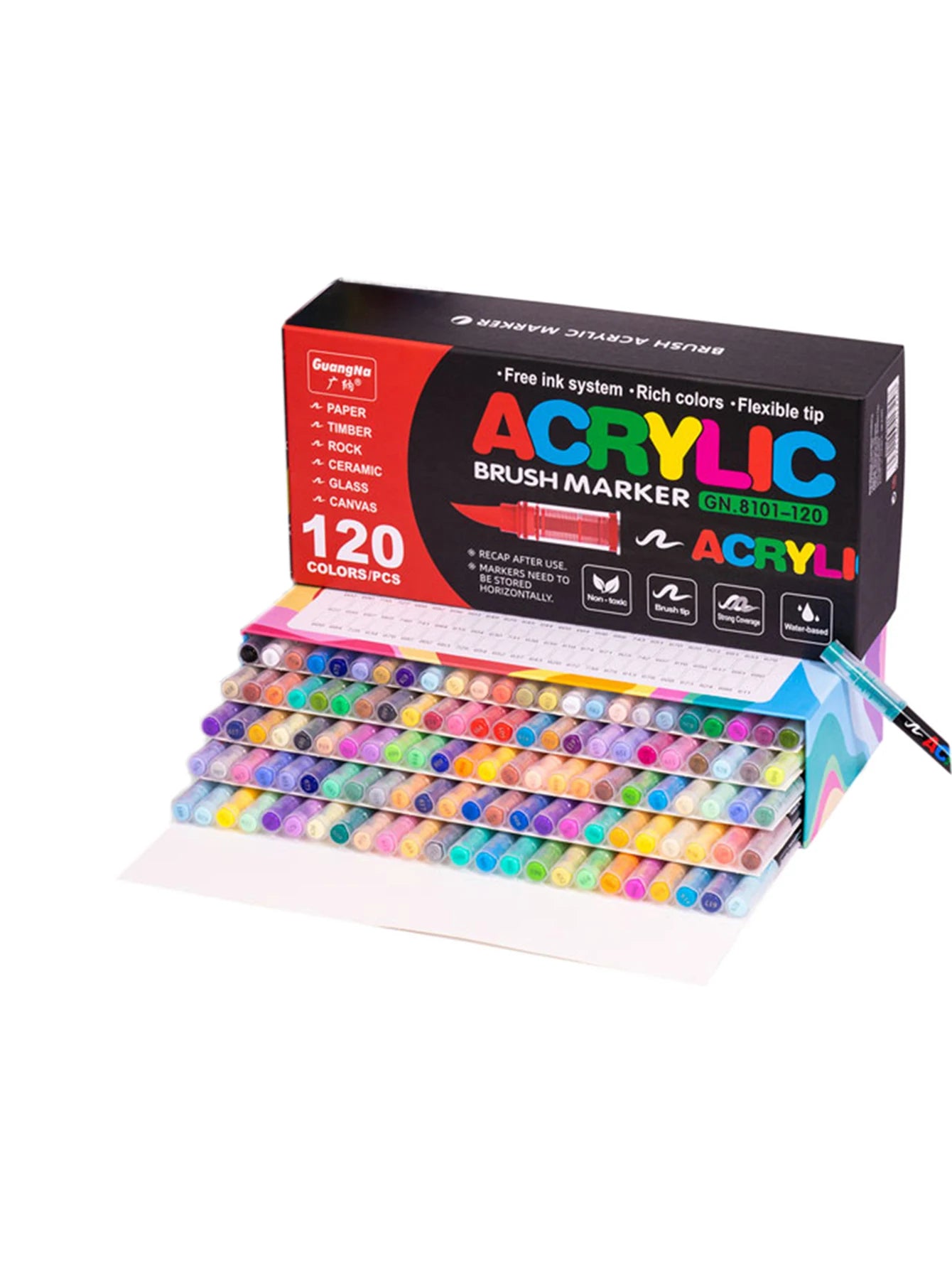 Conjunto de marcadores profissionais para artistas, 12-240 cores/caixa - Marcadores acrílicos líquidos de ponta macia para desenho em linha reta, pintura artística de grafite faça você mesmo