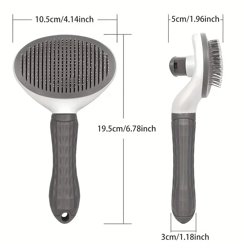 Pente de remoção de pelos de animais de estimação com um clique para limpeza sem esforço de cães e gatos - Escova flutuante para remoção de pelos com função automática