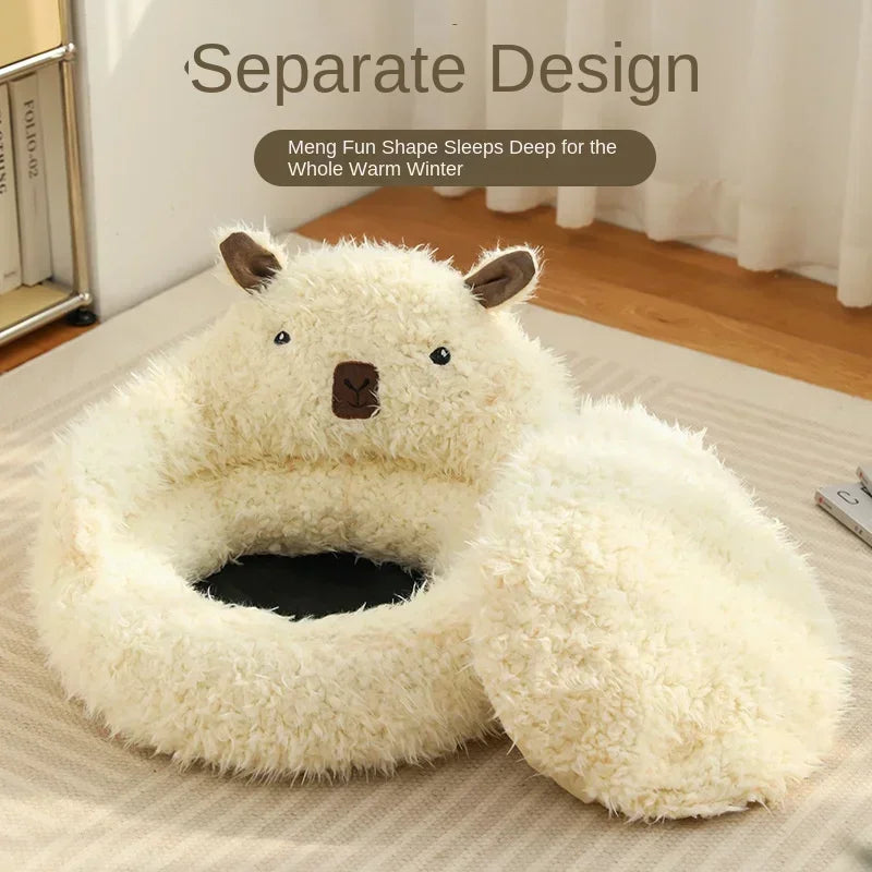 #For New alpaca cat bed winter warm dog bed deep sleep cat bed pet supplies cat sofa&