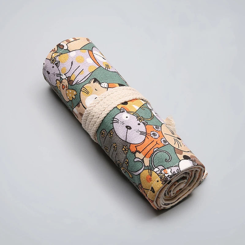 Estojo de lápis de arte colorida com 48 furos, material escolar kawaii, pincel, caneta, estojo fofo, papelaria