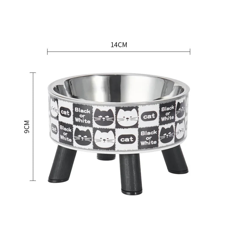 Tigela para animais de estimação antiderrapante, quatro cantos, grande capacidade, tigela de arroz para cães, anticervical, gato, animal de estimação, única