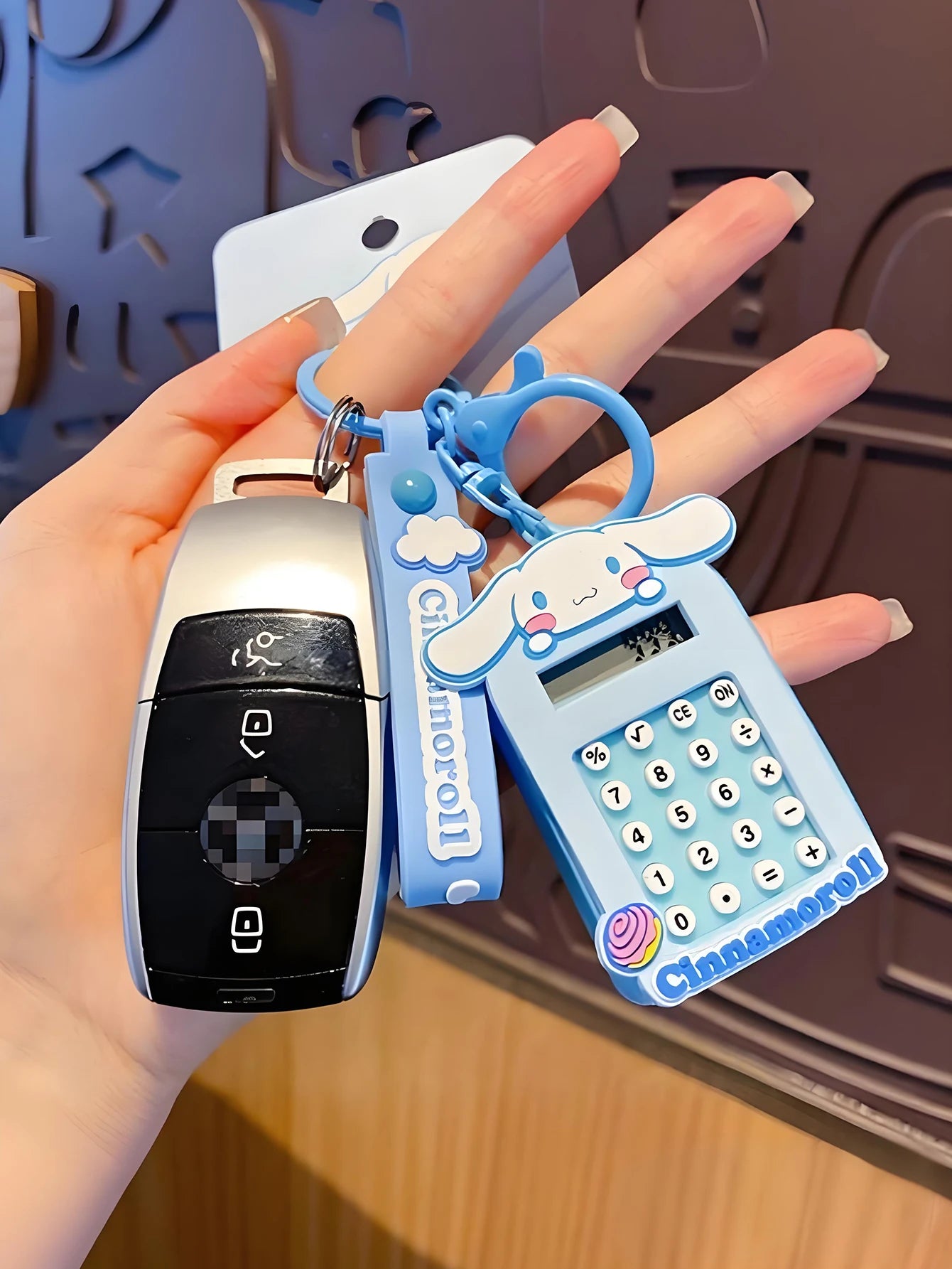 1 peça Sanrio Criativo Mini Calculadora de Computador Criativo Bolsa pingente brinquedo Desenho animado chaveiro pingente Kawaii Meninas meninos presentes de Natal