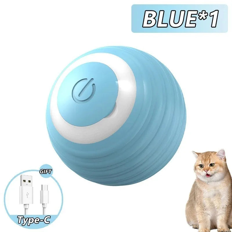 Brinquedos inteligentes interativos para gatos, bola elétrica com rolamento automático para gatos, gatinhos, animais de estimação, treinamento automático, brinquedo recarregável por USB