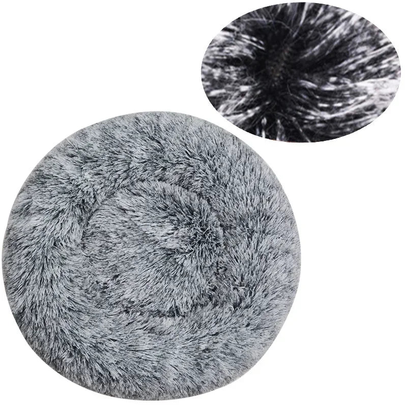 Cama redonda para animais de estimação para cães grandes, médios e pequenos, cama macia para gatos, cama longa e macia para cães, casa para cães, casa quente para dormir no inverno