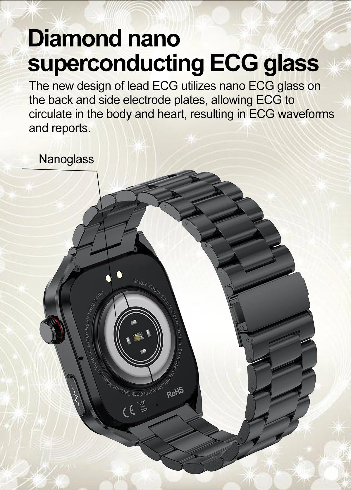 Novo 2025 para Huawei Três altas pressão arterial Smartwatch ECG Ácido Úrico Frequência Cardíaca Relógio Análise Corporal Monitoramento de Saúde Relógios