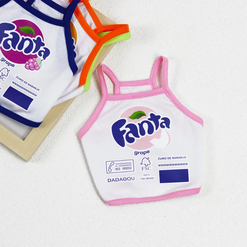 Novas roupas para animais de estimação, roupas finas para cães, camisola curta para cães, ketong, uva, limão, laranja, estampa, roupas para gatos, filhotes