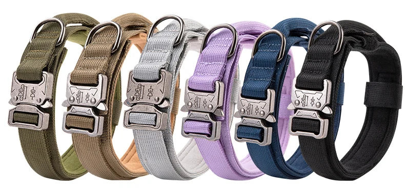 Strong Military Training Tactical Dog Collar with Control Handle and Heavy Quick-Release Metal Buckle for Medium Large Breed Dog