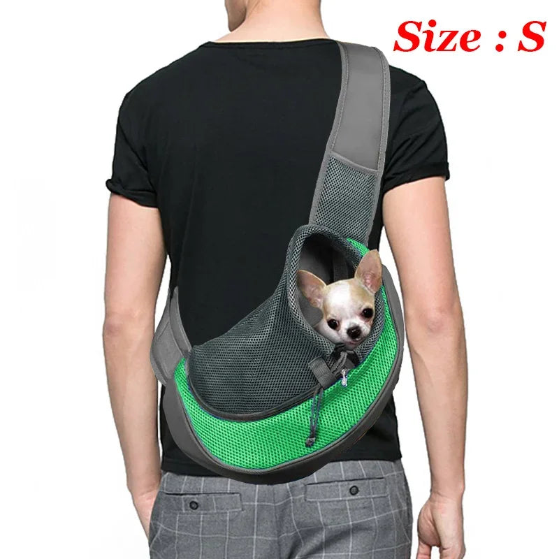 1 peça mochila para cachorro, bolsa de viagem transversal de malha respirável para filhotes, gatos, caminhadas e acampamentos