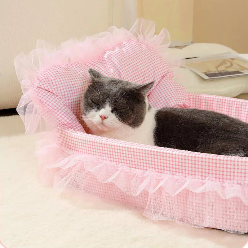 1 peça areia para gatos princesa fofa para todas as estações tapete universal antiaderente sofá cama para cães gatos e cães pequenos e médios suprimentos para animais de estimação