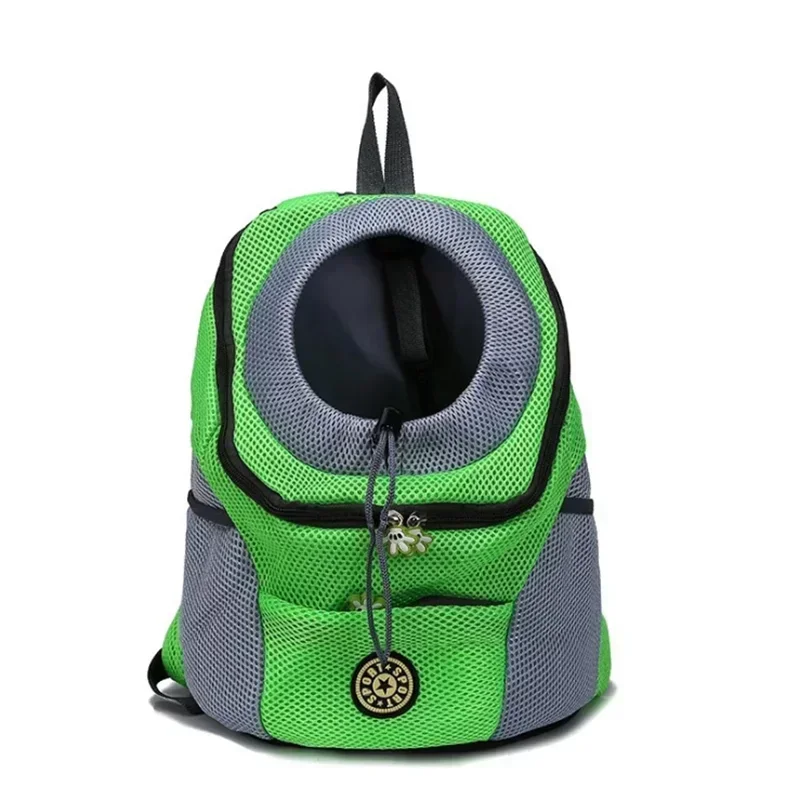 Nova mochila de viagem portátil com dois ombros, bolsa para transporte de cães de estimação, bolsa frontal de malha