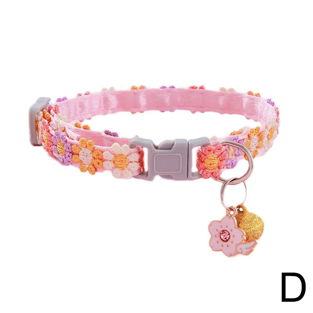 Pet Collar With Bell Cartoon Footprint Colorful Dog Puppy Kitten Collar Adjustable Safety Bell Ring Necklace Pet Accessories