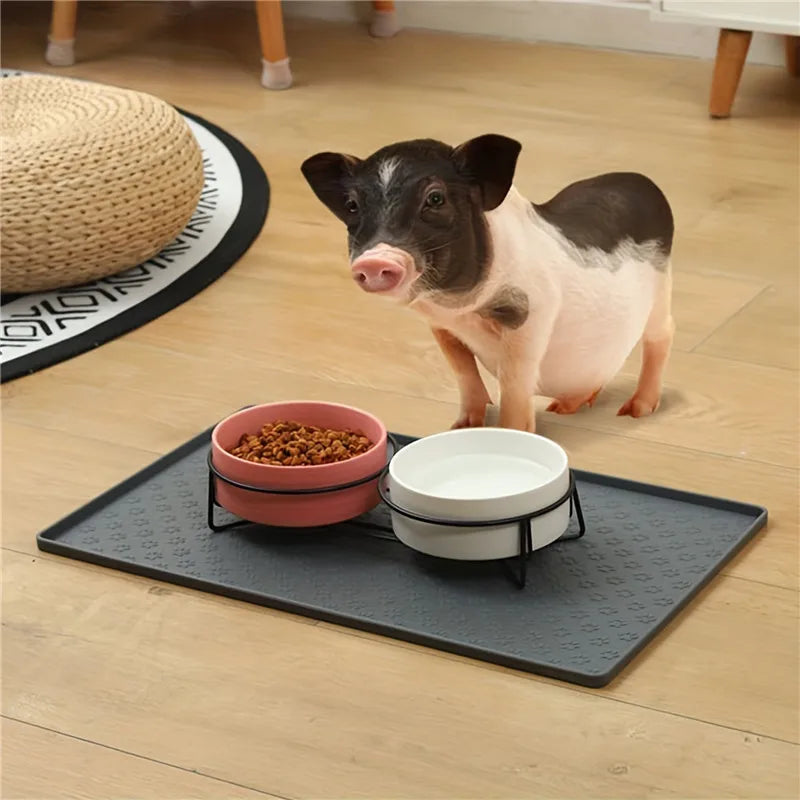 Pet Placemat Dog Food bowl Mat Cat Feed Mat Cat Dog Drinking Feeding Placemat Silicone Waterproof Pet Bowl Pad Feeder Mats 2024