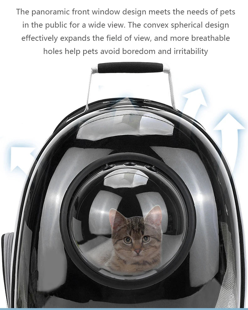 Bolsa de transporte para gatos e animais de estimação, mochilas para animais de estimação, respirável, portátil, transparente, bolsa de transporte para filhotes e cães, cápsula espacial