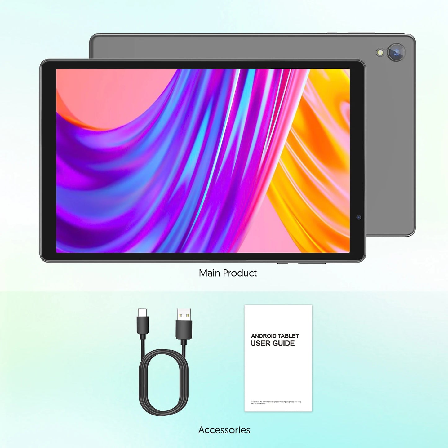 Tablet Android de 10 polegadas, 4 GB (expansão de memória 2 g + 2 g) RAM + 32 GB ROM, tela IPS de 1280 x 800, câmeras duplas, WiFi, Bluetooth, alto-falante duplo