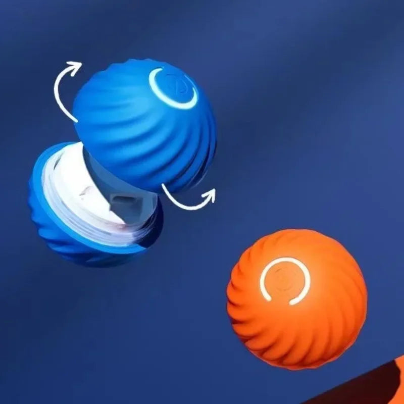 Bola de brinquedo para cachorro com movimento automático, bola de brinquedo inteligente USB com salto giratório e brinquedo interativo para mastigar cachorro, bola de brinquedo para filhotes