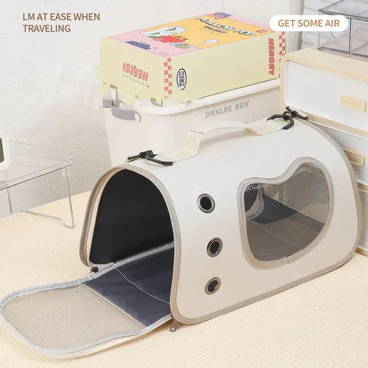 Bolsa para gato de estimação, bolsa portátil para cachorro, mochila respirável para transporte de cães pequenos, dobrável para gatos, bolsa de transporte para viagens em grandes espaços
