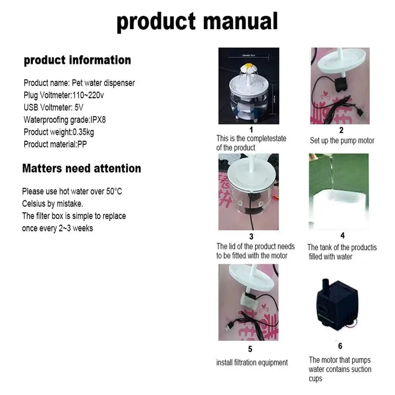 Bebedouro elétrico para gatos com filtro automático USB, tigela de 1200 ml, recirculador, filtro, dispensador de água para gatos