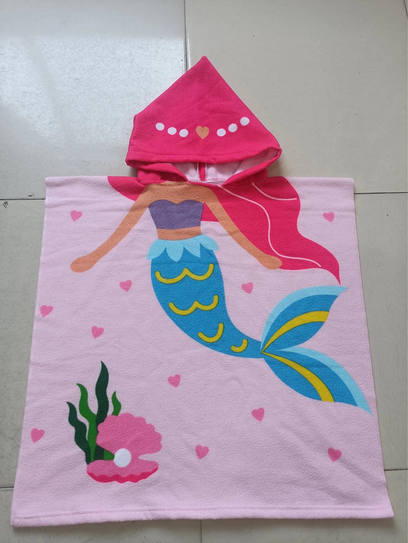 girl  Bathrobe Newborn Towel for Kids  Dress Up Kids Poncho Cape Kids Unicorn pattern Beach Towel Poncho Hooded Baby