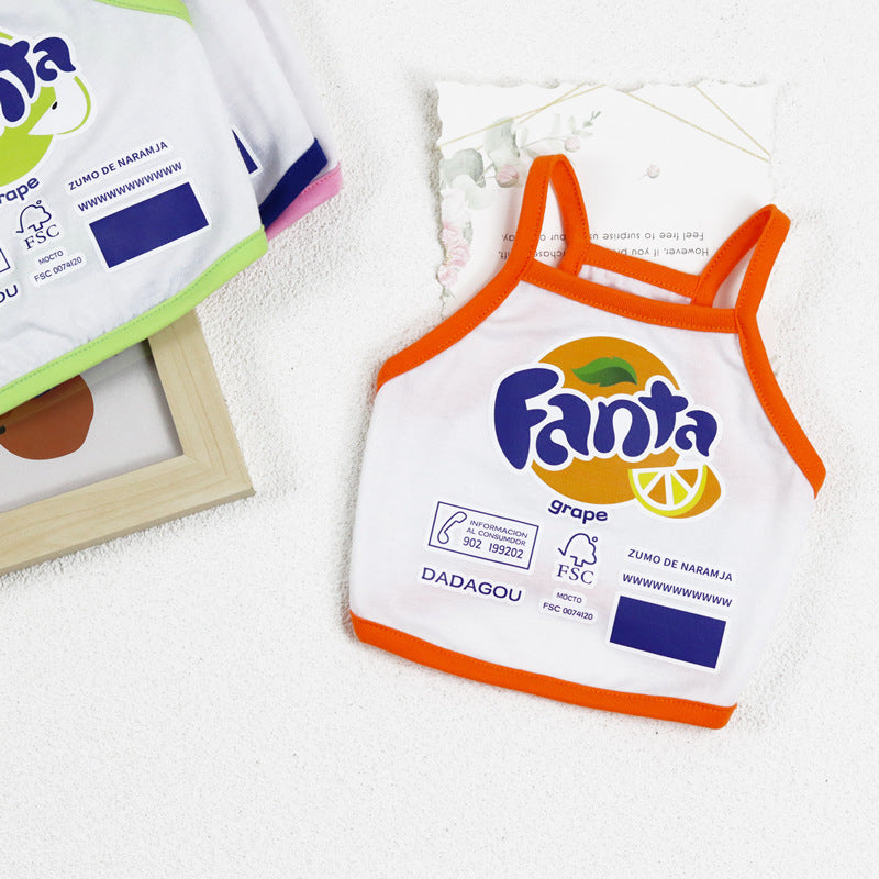 Novas roupas para animais de estimação, roupas finas para cães, camisola curta para cães, ketong, uva, limão, laranja, estampa, roupas para gatos, filhotes