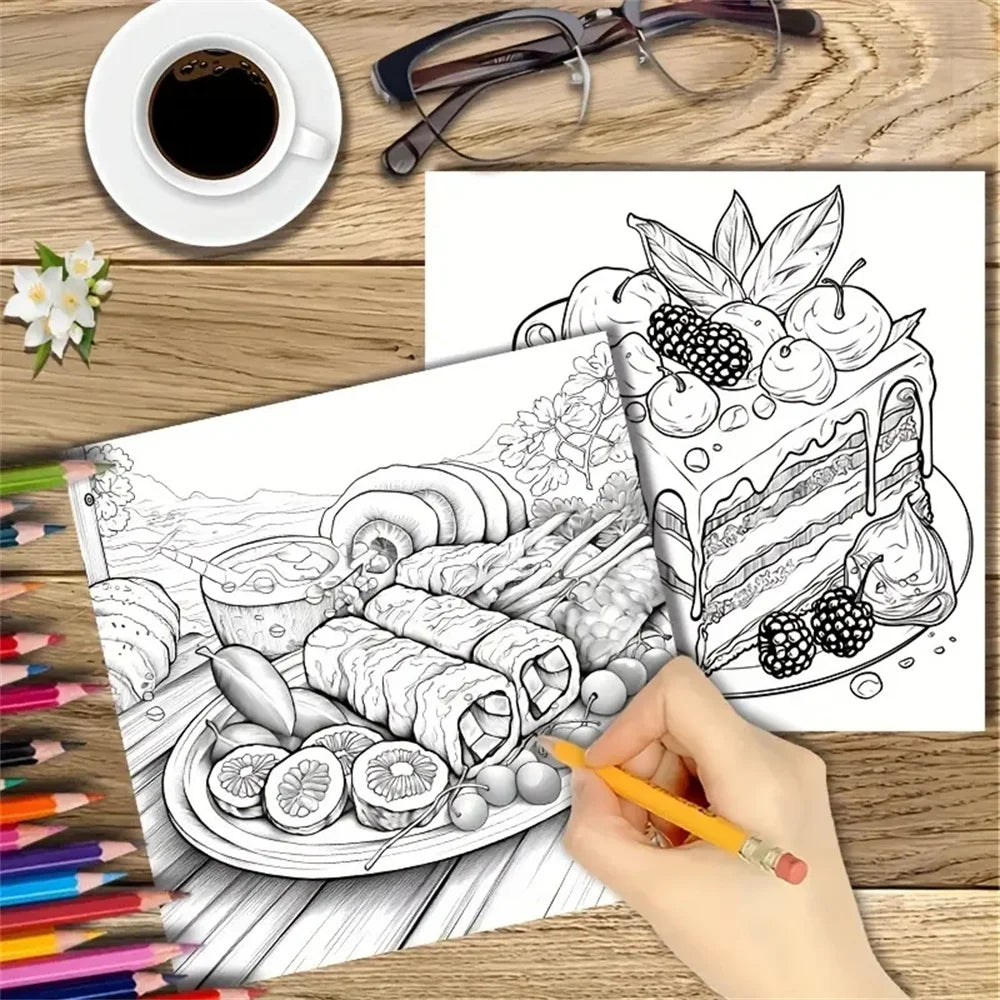 1 peça livro de colorir de arte com 22 páginas, presente para festa de aniversário, alívio do estresse, matar o tempo, grafite, pintura, desenho, livro de arte