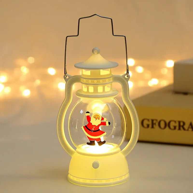 Lâmpada LED 2025 Decoração Natal Lanterna Portátil Papai Noel Árvore de Natal Luzes de Vento Pingente Navidad Natal Ano Novo Decoração