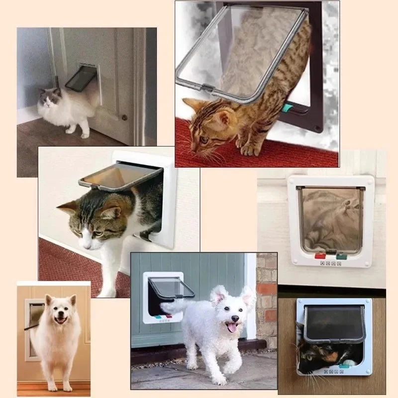 Kit de porta com aba de segurança para cães, gatos e gatinhos, plástico ABS, pequeno, porta para animais de estimação, gatos, cães, portas com aba, acessórios para cães e gatos