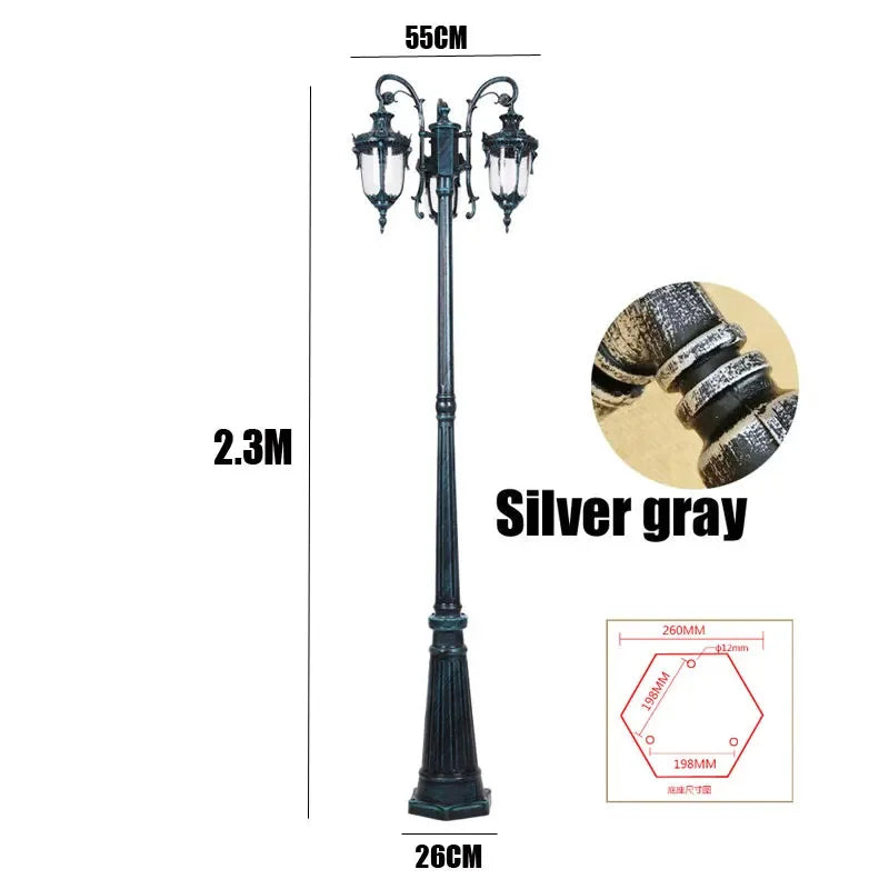 (H≈2,3M) Luzes de jardim, luzes de rua, gramado, flores, luzes de parque, à prova d'água, para áreas externas, vila, postes altos, luzes de paisagem