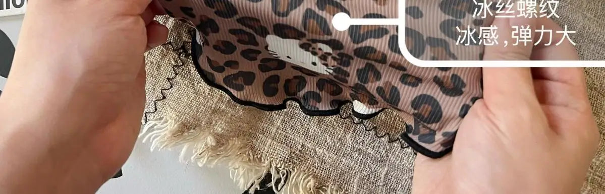Novas roupas para animais de estimação, primavera/verão 2025, suspensórios corta-vento Spice Girls, estampa de leopardo, seda gelada e tecidos frescos, gatos e cães usam
